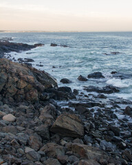 Fototapeta na wymiar The Marginal Way rocky coastline 