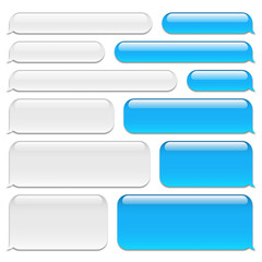 Fototapeta premium Blank vector message bubbles. Chat or messenger speech bubble. SMS text frame. Short message sending.