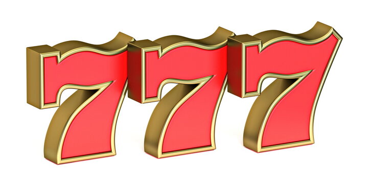 Red 777 sign 3D