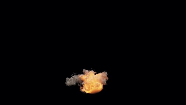 真上から空気砲をうけても中々消えない炎 タイプB 後半60秒 合成用アルファ付き
