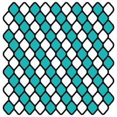 Patrón de Rombos un poco redondeados con color turquesa  en diagonal