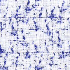 Denim blue white mottled tonal linen texture. Seamless textile effect background. Weathered indigo dye pattern. Coastal cottage splodge beach decor. Rustic vintage washed out blot fabric material tile