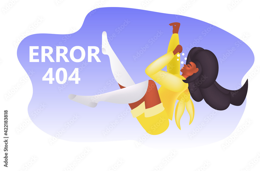Poster attractive african american with internet connection problem 404 page not found concept website unde