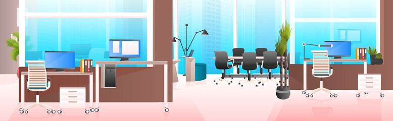 modern office interior no people cabinet room with furniture horizontal