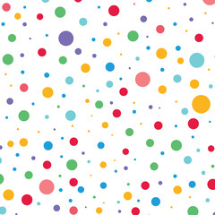  Colorful circle on white background. Vector illustration for bright happy design. Round dot shape. Random size spot Art decorative wallpaper Pack of random circle shape.