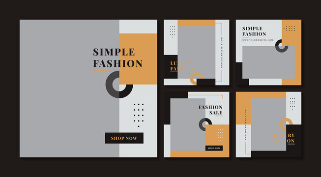 Fashion minimalist social media post template collection