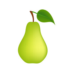 Ripe pear isolated on white, vector illustration