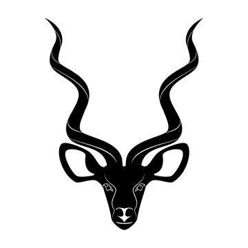 Kudu antelope head icon, vector illustration

