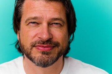 Middle age caucasian man face closeup