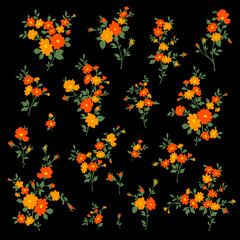 Beautiful flower illustration material collection,