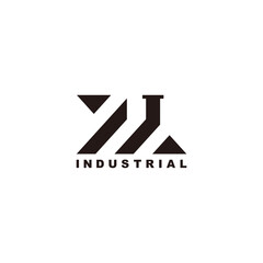 abstract geometric roof chimney home industrial factory symbol logo vector