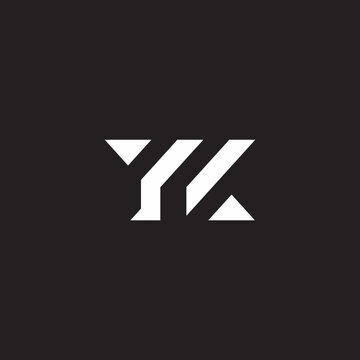 letter yk geometric stripe lines triangle shape logo vector