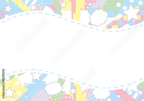 ステッチフレーム パステルカラーパーティー背景 Wall Mural Kid A ステッチフレーム パステルカラーパーティー背景 Wall Mural Kid A