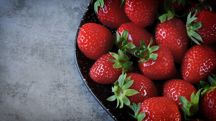 Fresh juicy strawberries. Glossy strawberries.