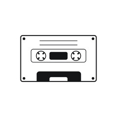 Audio cassette tape icon design isolated on white background