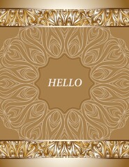 Luxury ornament, rich golden decor, perfect design template.