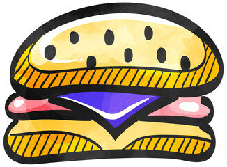 Watercolor style icon Burger