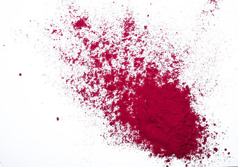 Celebrate festival Indian Holi, Explosion of colored powder on white backgrounds