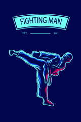 Fighting technique silhouette vector illustration. Modern and simple logo for karate,judo and martial. Abstract vector illustration.