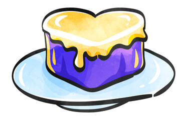 Watercolor style icon Wedding Cake