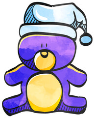 Watercolor style icon Teddy bear