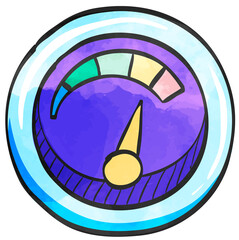 Watercolor style icon Dashboard