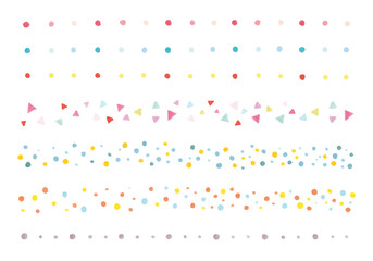 マーカーで描いたドット飾り罫のセット