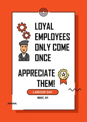 Worker quotes poster design. Easy to edit with vector file. Can use for your creative content. Especially about labour day campaign in this may.