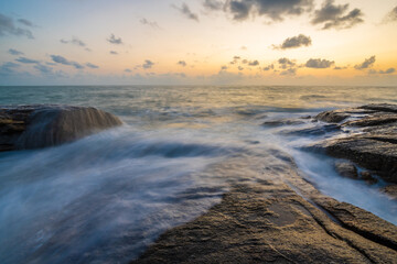 Colourful sunset in the morning with slow speed shutter.