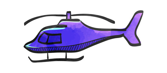 Watercolor style icon Helicopter