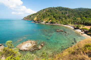 Naklejka premium Beach with sea blue sky Andaman Sea.koh lanta
