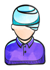Watercolor style icon Injured head
