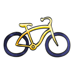 Fototapeta premium Watercolor style icon Low rider bicycle