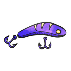 Watercolor style icon Fishing lure