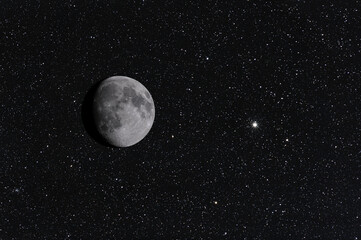 Luna con sfondo di stelle