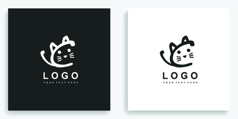 Cat Letter C Animal Logo. Modern logo icon symbol template vector design
