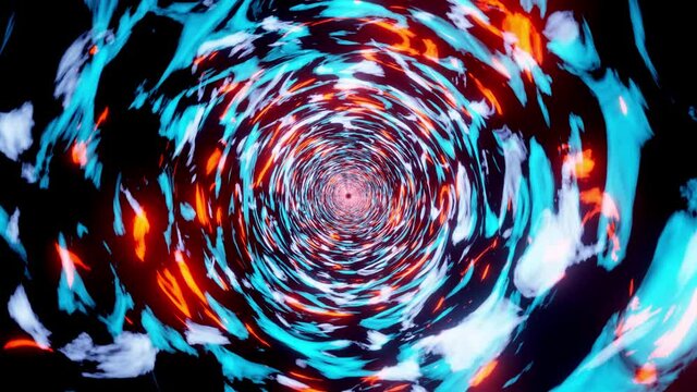 4K video animation of beautiful magical cloudy tunnel motion graphics.