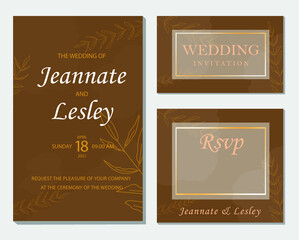 Floral theme Wedding invitation card