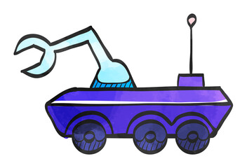 Watercolor style icon Space rover
