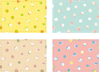 ステッチフレーム　手描きドット　背景セット