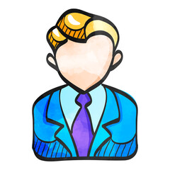Watercolor style icon Businessman
