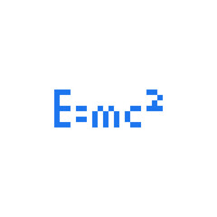 Mathematical formula pixel art icon. Knitted design. Design for logo, stickers, web, mobile app. 8-bit sprites. Isolated vector illustration.