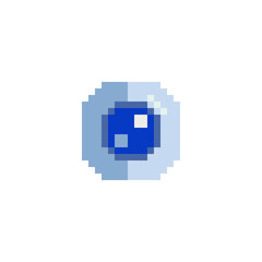 Eye icon. Pixel art style. Design application. 8-bit. Video game sprite. Game assets. Isolated abstract vector illustration. 