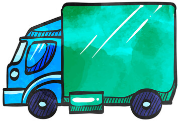 Watercolor style icon Truck
