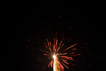 fireworks in the night sky fogos de artif&iacute;cio ano novo em Marata&iacute;zes ES Brasil