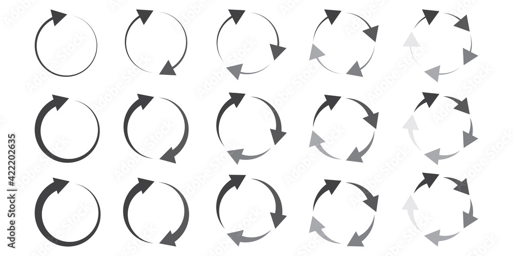 Poster circles arrows. cursor arrow icon set. vector pattern. up arrow button symbol. vector graphic. stock
