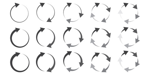 Circles arrows. Cursor arrow icon set. Vector pattern. Up arrow button symbol. Vector graphic. Stock image.