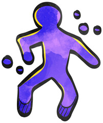 Watercolor style icon Crime victim