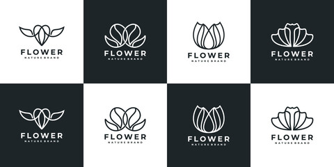abstract logo flower rose logo collection