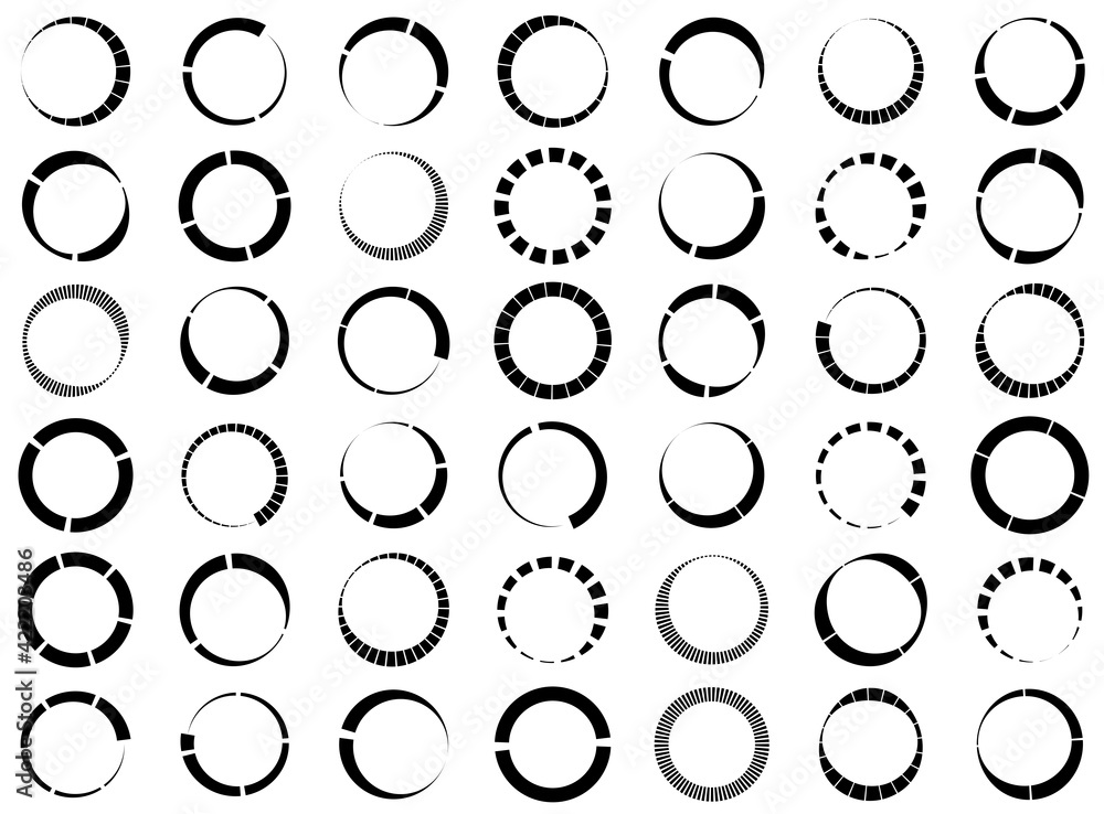 Aufkleber Dashed lines spiral, swirls, and twirls. Concentric, and circular volute, helix vector element